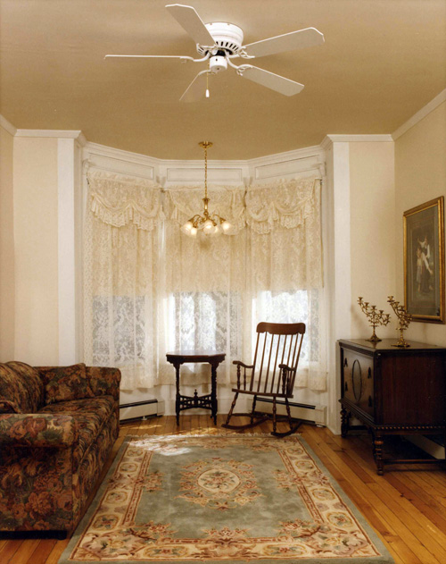 View of interior, parlor, after restoration